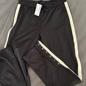 The Children's Place Black Sweatpants with White Stripes